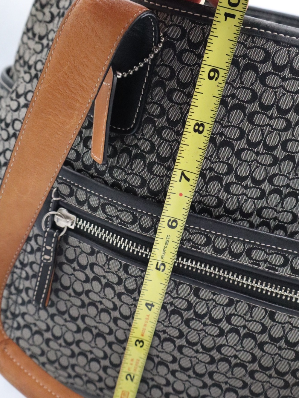 Coach Black with a touch of brown leather Signature Diaper Bag - Picture 13 of 14
